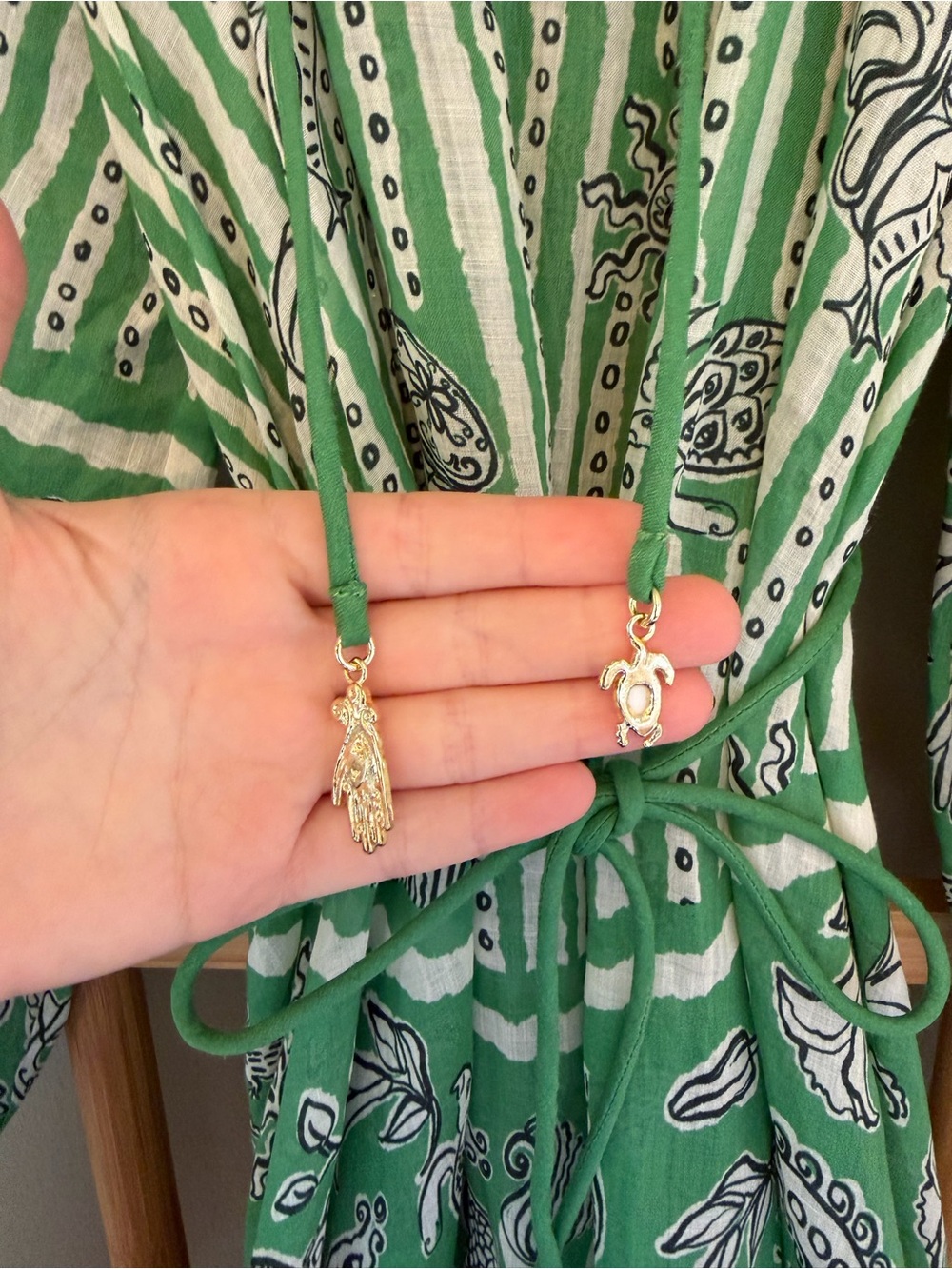 Alemais Green and White Mini Dress - Picture 4 of 5